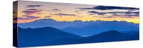 View Towards Swiss Alps from Monte San Salvatore Illuminated at Sunset, Lugano, Lake Lugano-Doug Pearson-Stretched Canvas