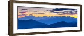 View Towards Swiss Alps from Monte San Salvatore Illuminated at Sunset, Lugano, Lake Lugano-Doug Pearson-Framed Photographic Print
