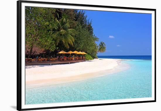 View towards the Angsana Ihuru Hotel, Ihuru Island, North Male Atoll, Maldives-null-Framed Premium Giclee Print