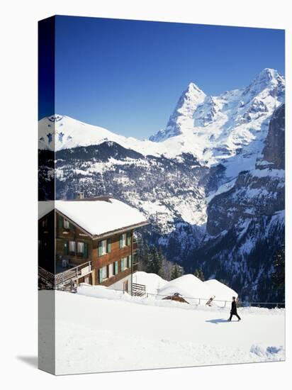 View Towards the Eiger, Murren, Swiss Alps, Switzerland-G Richardson-Stretched Canvas