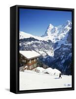 View Towards the Eiger, Murren, Swiss Alps, Switzerland-G Richardson-Framed Stretched Canvas