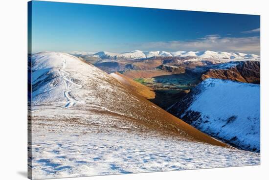 View towards the Helvellyn range from Sail hill in winter, UK-Ashley Cooper-Stretched Canvas