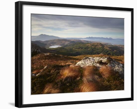 View Towards the Isle of Skye from Plockton Crags, Plockton, Ross Shire, Scotland, United Kingdom, -Jon Gibbs-Framed Photographic Print