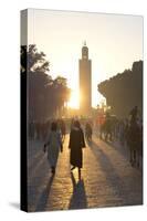 View Towards the Koutoubia Minaret at Sunset with Local People Walking Through the Scene-Lee Frost-Stretched Canvas