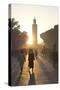 View Towards the Koutoubia Minaret at Sunset with Local People Walking Through the Scene-Lee Frost-Stretched Canvas