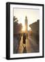 View Towards the Koutoubia Minaret at Sunset with Local People Walking Through the Scene-Lee Frost-Framed Photographic Print