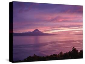 View towards the Pico Island at sunset, Sao Jorge Island, Azores, Portugal, Atlantic, Europe-Karol Kozlowski-Stretched Canvas