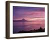 View towards the Pico Island at sunset, Sao Jorge Island, Azores, Portugal, Atlantic, Europe-Karol Kozlowski-Framed Premium Photographic Print