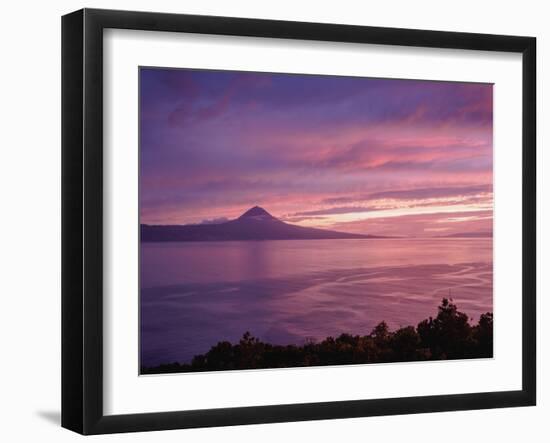 View towards the Pico Island at sunset, Sao Jorge Island, Azores, Portugal, Atlantic, Europe-Karol Kozlowski-Framed Premium Photographic Print