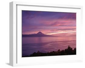 View towards the Pico Island at sunset, Sao Jorge Island, Azores, Portugal, Atlantic, Europe-Karol Kozlowski-Framed Premium Photographic Print