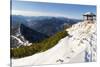 View towards the summit pavilion. View from Mt. Herzogstand near lake Walchensee. Germany, Bavaria-Martin Zwick-Stretched Canvas