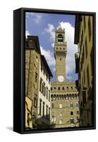 View Towards the Tower of the Palazzo Vecchio, Florence, Tuscany, Italy-John Woodworth-Framed Stretched Canvas