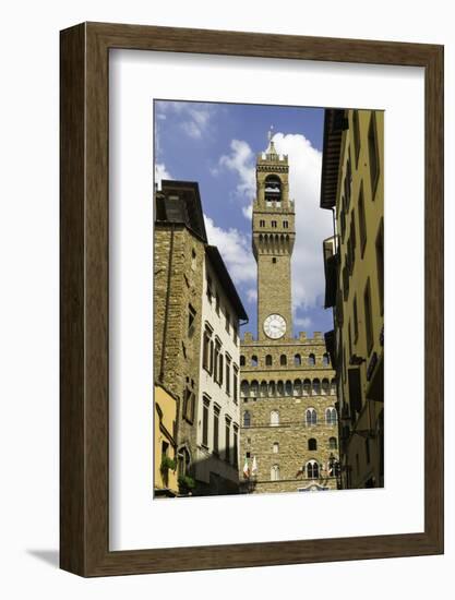 View Towards the Tower of the Palazzo Vecchio, Florence, Tuscany, Italy-John Woodworth-Framed Photographic Print