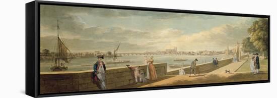 View Towards Westminster from the Terrace of Somerset House-Paul Sandby-Framed Stretched Canvas