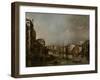 View Up the Grand Canal Toward the Rialto, C.1785-Francesco Guardi-Framed Giclee Print