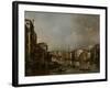 View Up the Grand Canal Toward the Rialto, C.1785-Francesco Guardi-Framed Giclee Print