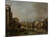 View Up the Grand Canal Toward the Rialto, C.1785-Francesco Guardi-Mounted Giclee Print