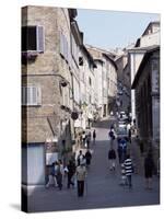 View up Via Raffaello, Urbino, Marche, Italy-Richard Ashworth-Stretched Canvas