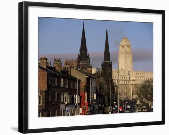 View up Woodhouse Lane to Clock Tower of the Parkinson Building, Leeds, Yorkshire, England-Adam Woolfitt-Framed Photographic Print