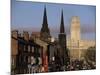 View up Woodhouse Lane to Clock Tower of the Parkinson Building, Leeds, Yorkshire, England-Adam Woolfitt-Mounted Photographic Print