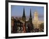 View up Woodhouse Lane to Clock Tower of the Parkinson Building, Leeds, Yorkshire, England-Adam Woolfitt-Framed Photographic Print