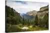 View west along the Ordesa Valley to distant Mondarruego and Otal peaks, Ordesa National Park, Pyre-Robert Francis-Stretched Canvas