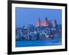 View with Duomo from Beach, Cefalu, Sicily, Italy-Walter Bibikow-Framed Photographic Print