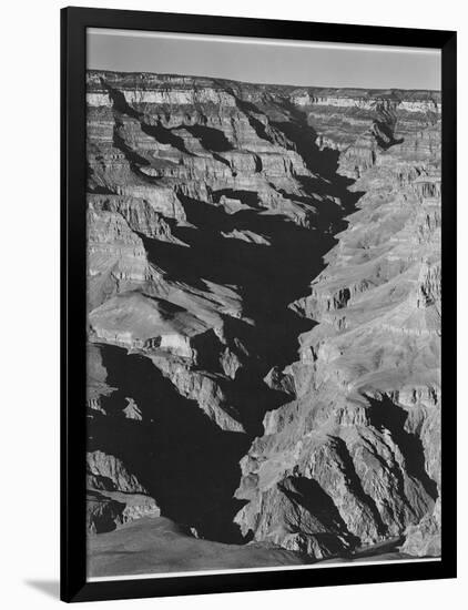 View With Shadowed Ravine "Grand Canyon From South Rim 1941" Arizona.  1941-Ansel Adams-Framed Art Print