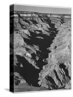 View With Shadowed Ravine "Grand Canyon From South Rim 1941" Arizona.  1941-Ansel Adams-Stretched Canvas