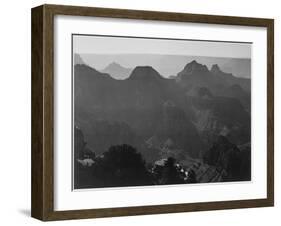 View With Shrub Detail In Foreground "Grand Canyon National Park" Arizona. 1933-1942-Ansel Adams-Framed Art Print