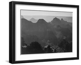 View With Shrub Detail In Foreground "Grand Canyon National Park" Arizona. 1933-1942-Ansel Adams-Framed Art Print