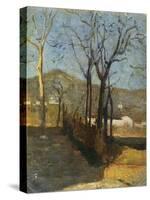 View with Trees, Country Study Triptych, 1861-Silvestro Lega-Stretched Canvas