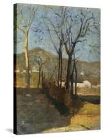 View with Trees, Country Study Triptych, 1861-Silvestro Lega-Stretched Canvas