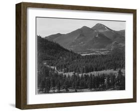 View With Trees In Foreground Barren Mountains In Bkgd "In Rocky Mountain NP" Colorado 1933-1942-Ansel Adams-Framed Art Print