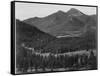 View With Trees In Foreground Barren Mountains In Bkgd "In Rocky Mountain NP" Colorado 1933-1942-Ansel Adams-Framed Stretched Canvas