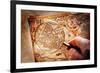 Viewed Through A Magnifying Glass North America On The Old Map-Volff-Framed Art Print