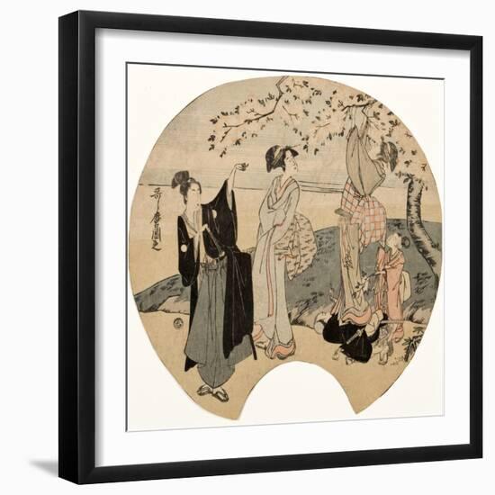 Viewing Cherry Blossoms, 1794-96-Kitagawa Utamaro-Framed Giclee Print