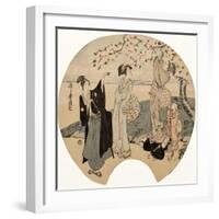 Viewing Cherry Blossoms, 1794-96-Kitagawa Utamaro-Framed Giclee Print