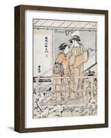 Viewing Cherry Blossoms-Torii Kiyonaga-Framed Giclee Print