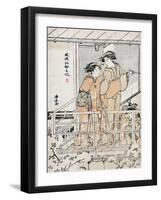 Viewing Cherry Blossoms-Torii Kiyonaga-Framed Giclee Print