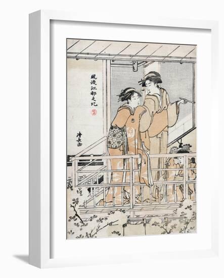 Viewing Cherry Blossoms-Torii Kiyonaga-Framed Giclee Print