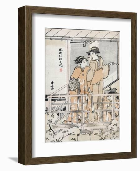 Viewing Cherry Blossoms-Torii Kiyonaga-Framed Giclee Print