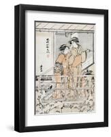 Viewing Cherry Blossoms-Torii Kiyonaga-Framed Giclee Print