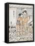 Viewing Cherry Blossoms-Torii Kiyonaga-Framed Stretched Canvas