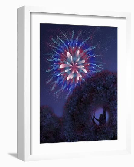 Viewing Fireworks-April Hartmann-Framed Giclee Print