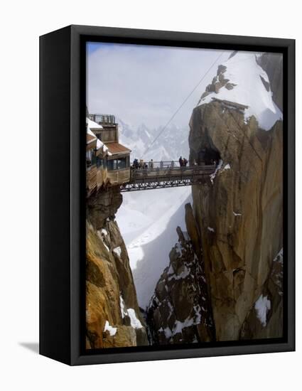 Viewing Platform and Walkway, Aiguille Du Midi, Chamonix-Mont-Blanc, French Alps, France, Europe-Richardson Peter-Framed Stretched Canvas