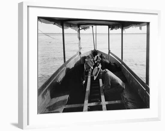 Viewing the Marine Gardens Through Bottom of Boat, Nassau, Bahamas, 1900-William Henry Jackson-Framed Photographic Print