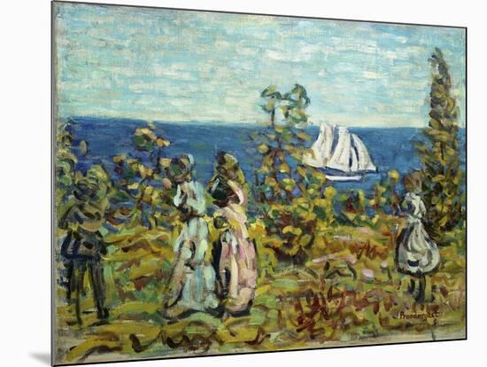 Viewing the Sailboats-Maurice Brazil Prendergast-Mounted Giclee Print