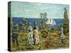 Viewing the Sailboats-Maurice Brazil Prendergast-Stretched Canvas