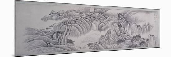 Viewing the Waterfalls at Longqiu, 1847-Dai Xi-Mounted Premium Giclee Print